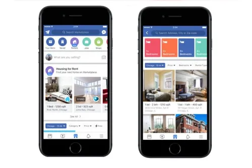 Annunci di case in affitto su Facebook Marketplace