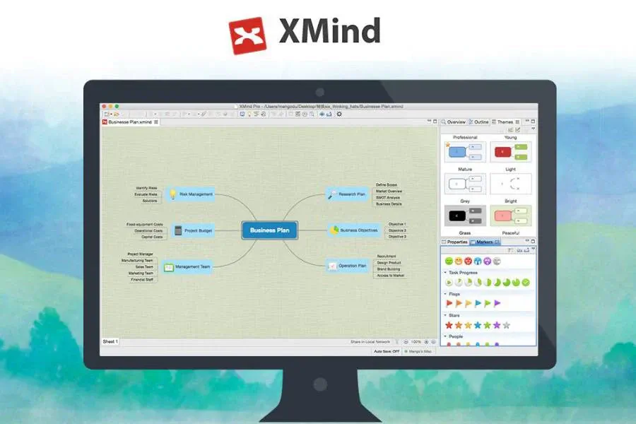 XMind è uno strumento ideale per lavorare in gruppo e sfruttare le potenzialità delle mappe mentali nella fase di brainstorming.