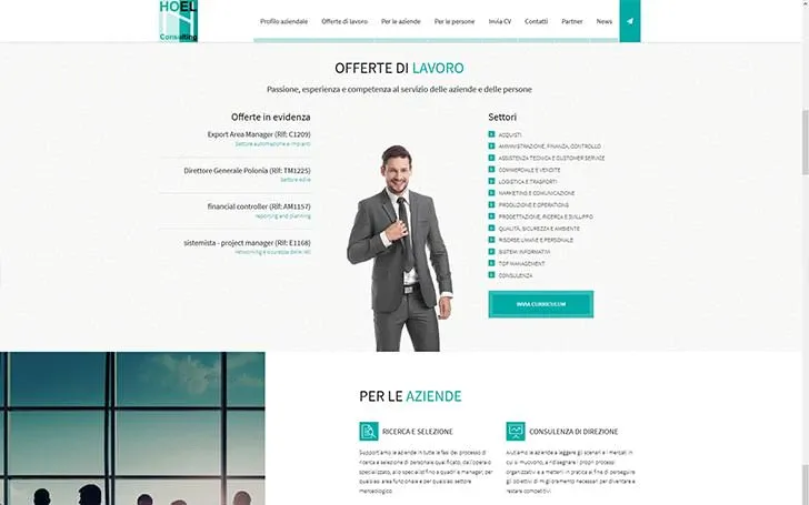 Sito web per azienda che fornisce servizi di ricerca del personale