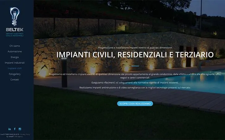 Sito internet per azienda di Impianti elettrici e automazione industriale
