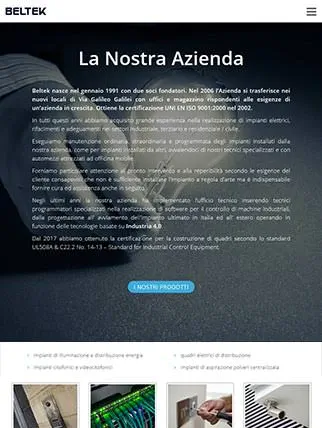 Sito internet per azienda di Impianti elettrici e automazione industriale