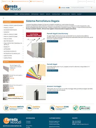 Sito web per azienda che commercializza arredamento per negozi