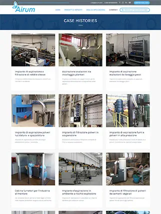Sito web per catalogo aspiratori industriali