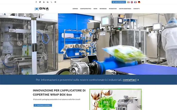 Sito web per azienda di packaging