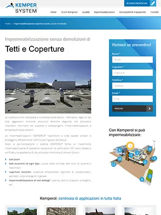 Sito internet per azienda specializzata in impermeabilizzazioni