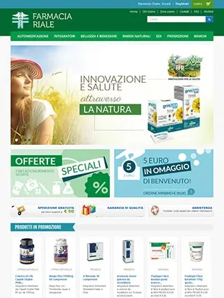 Sito internet di farmacia per la vendita online di prodotti per il benessere, integratori e farmaci SOP