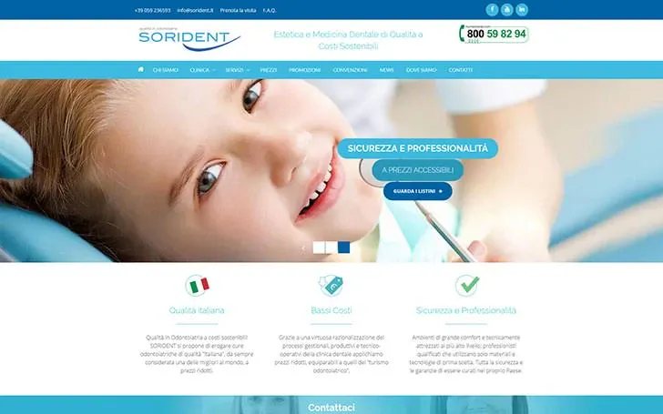 Sito internet per clinica dentale