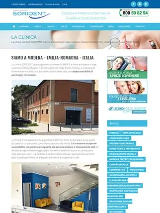 Sito internet per clinica dentale